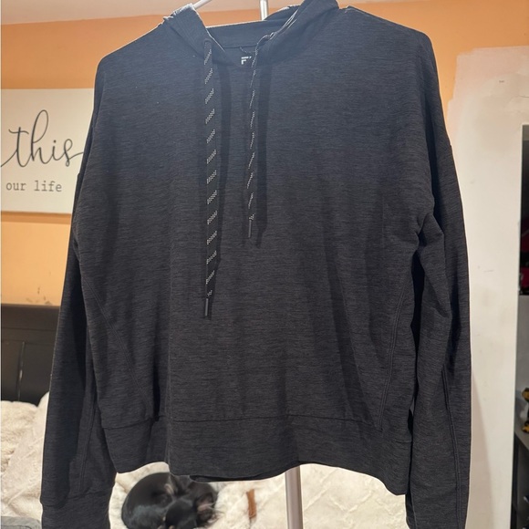 Black Knit Hoodie with Relaxed Fit - Picture 1 of 3